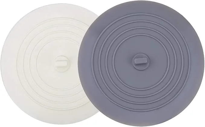 2-pack large 6-inch silicone drain stoppers with suction for bathtub, kitchen, and laundry sink