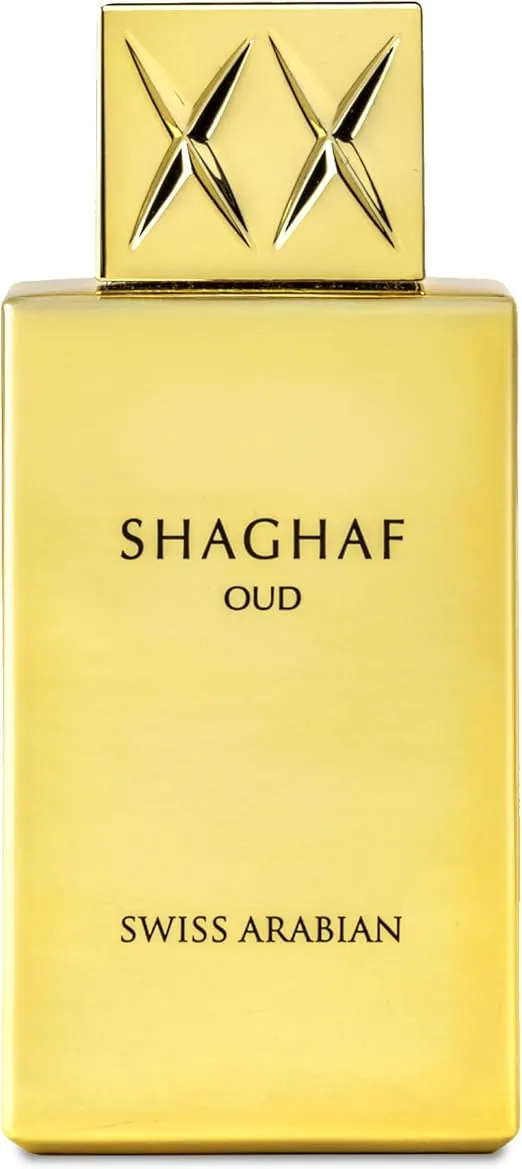 Shaghaf Oud by Swiss Arabian – 75ml unisex perfume blending rose, saffron, and vanilla for a luxurious and captivating fragrance experience.