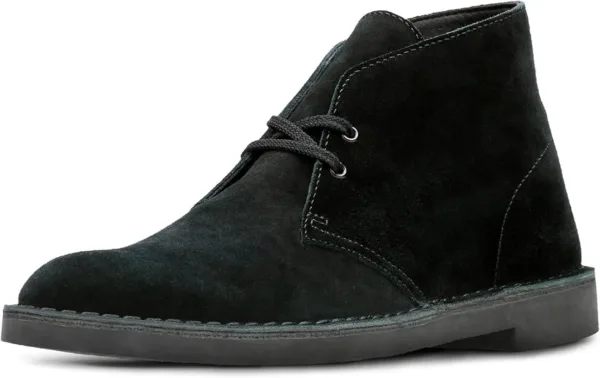 Clarks Bushacre 2 men's leather chukka boots in brown with ankle-high design, lace-up closure, and crepe rubber sole, shown from side profile highlighting the classic desert boot silhouetteRetryClaude can make mistakes. Please double-check responses.