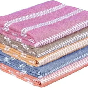 5-pack multicolor cotton bath towels – 250 GSM, lightweight and absorbent, 31x62 inch