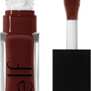 e.l.f. Nourishing Tinted Lip Oil – Hot As Fudge shade, providing a high-shine, glowing finish while nourishing and hydrating your lips with a subtle tint.