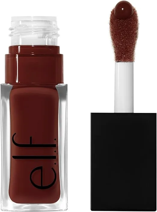 e.l.f. Nourishing Tinted Lip Oil – Hot As Fudge shade, providing a high-shine, glowing finish while nourishing and hydrating your lips with a subtle tint.