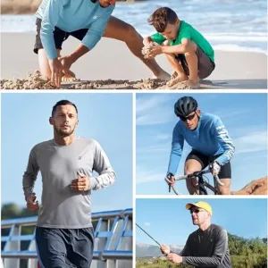 roadbox uv sun protection shirts for men – upf 50+ long sleeve outdoor t shirt for fishing, hiking, swimming