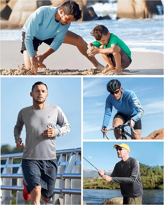 roadbox uv sun protection shirts for men – upf 50+ long sleeve outdoor t shirt for fishing, hiking, swimming