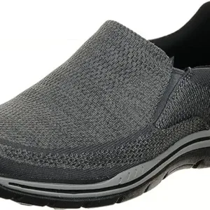 Skechers Gomel Expected loafers for men – relaxed fit slip-on comfort shoes with soft fabric lining, cushioned insole, and lightweight, flexible traction sole.