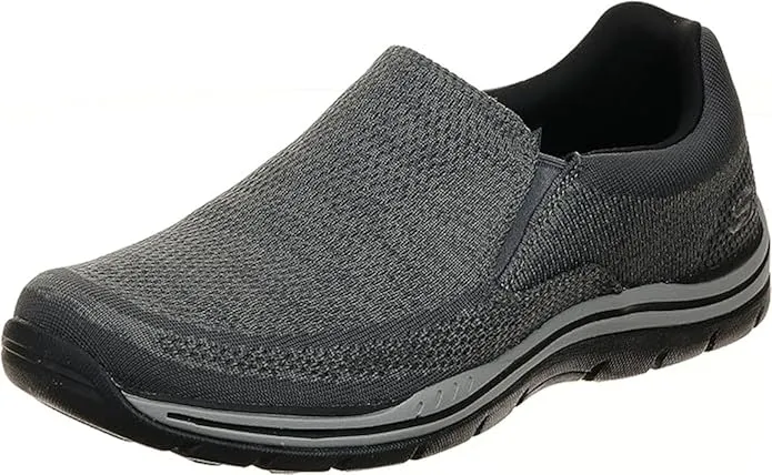 Skechers Gomel Expected loafers for men – relaxed fit slip-on comfort shoes with soft fabric lining, cushioned insole, and lightweight, flexible traction sole.