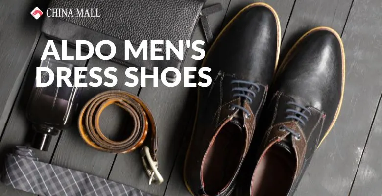 Professional man wearing black ALDO dress shoes with business suit in Dubai office setting"