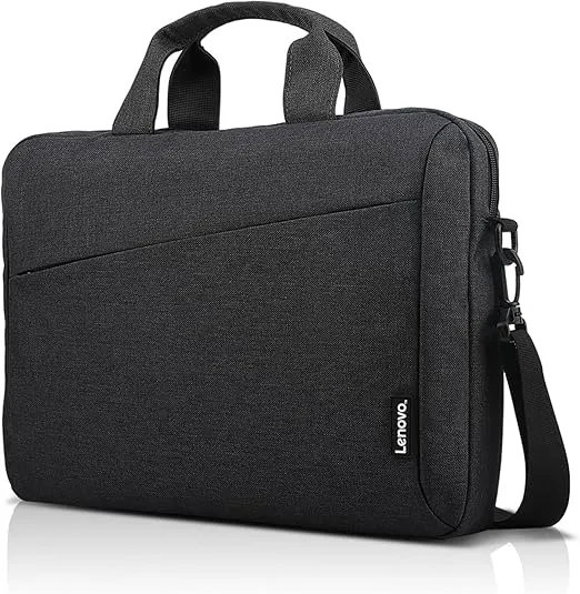 Black toploader laptop bag for 15.6-inch devices, featuring a lightweight shoulder backpack design for easy carrying and laptop protection.