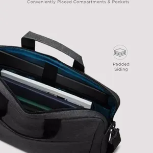 toploader laptop bag for 15.6 inch devices – lightweight shoulder backpack – black