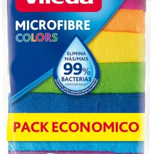 Vileda Microfibre Cleaning Cloths – 8-pack, 30x30 cm, assorted colors, made from 100% microfibre, suitable for wet and dry cleaning tasks
