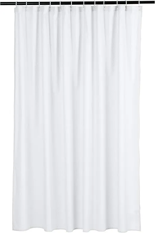 White waffle microfiber shower curtain 183x183 cm – lightweight and washable