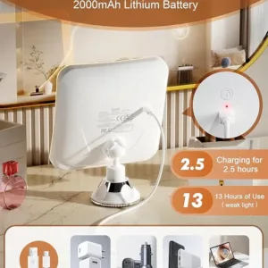 auxmir 10x lighted magnifying mirror – rechargeable & portable