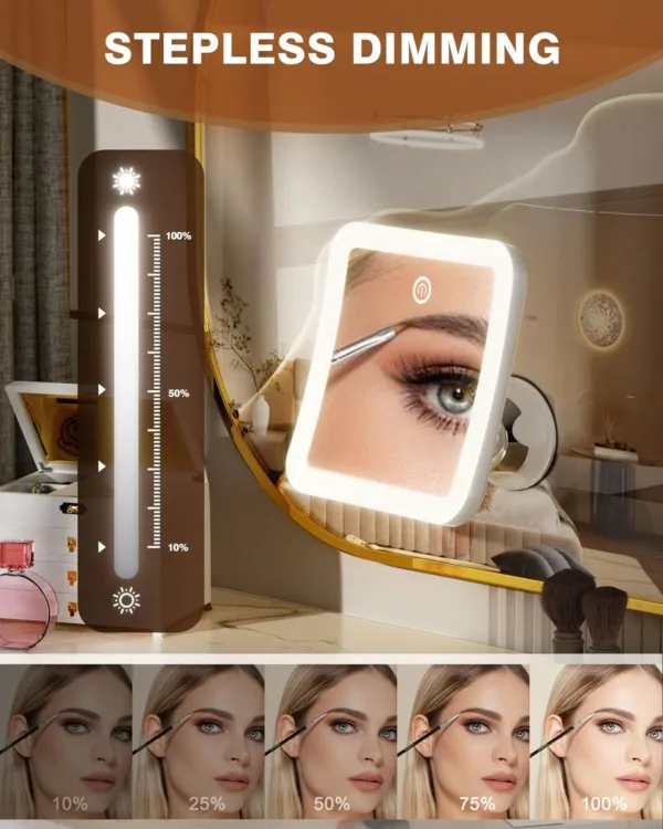 auxmir 10x lighted magnifying mirror – rechargeable & portable