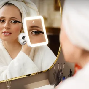 auxmir 10x lighted magnifying mirror – rechargeable & portable
