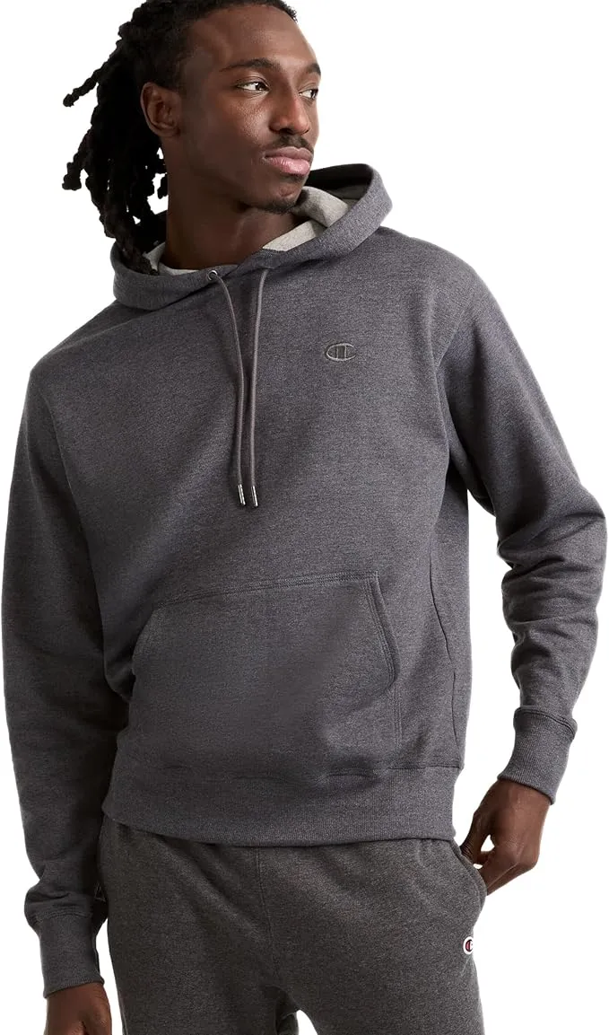 Champion men’s Powerblend hoodie, fleece striped hooded sweatshirt perfect for casual, sports, gym, running, and everyday comfortable wear.