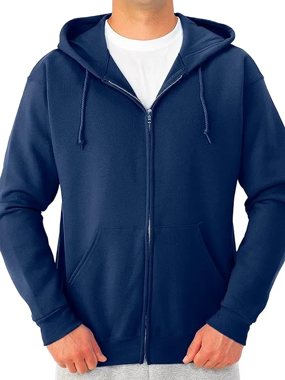 Classic zip-up fleece hoodie for men – soft, warm, and lightweight sweatshirt ideal for casual wear, layering, and cool weather comfort across the UAE.