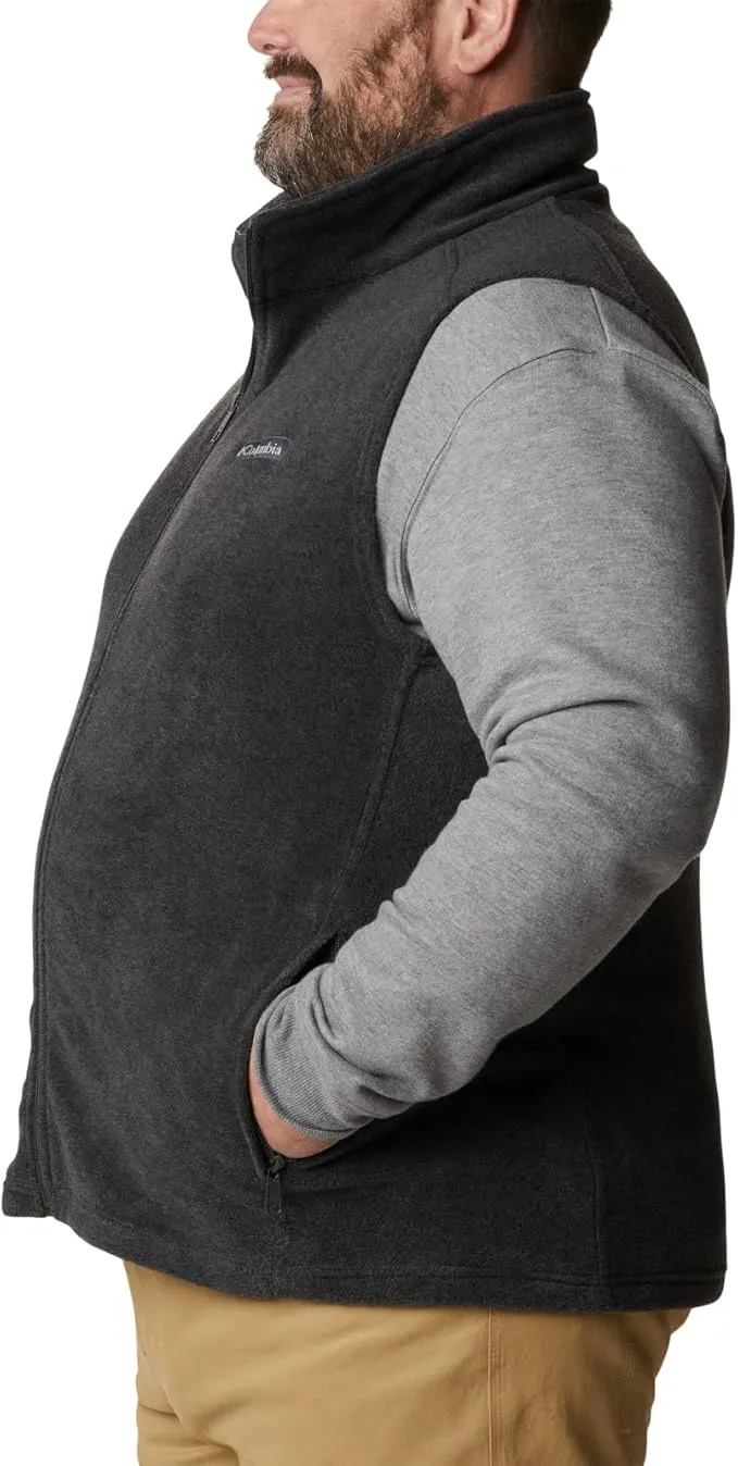 columbia men’s steens mountain fleece vest | warm outdoor sleeveless jacket for hiking & casual wear