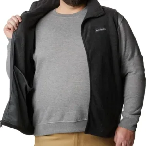columbia men’s steens mountain fleece vest | warm outdoor sleeveless jacket for hiking & casual wear