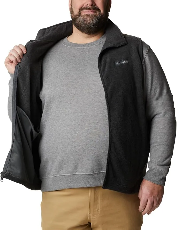 columbia men’s steens mountain fleece vest | warm outdoor sleeveless jacket for hiking & casual wear