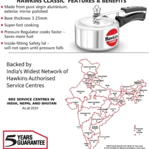 durable 1.5l aluminium inner lid pressure cooker for fast cooking, silver