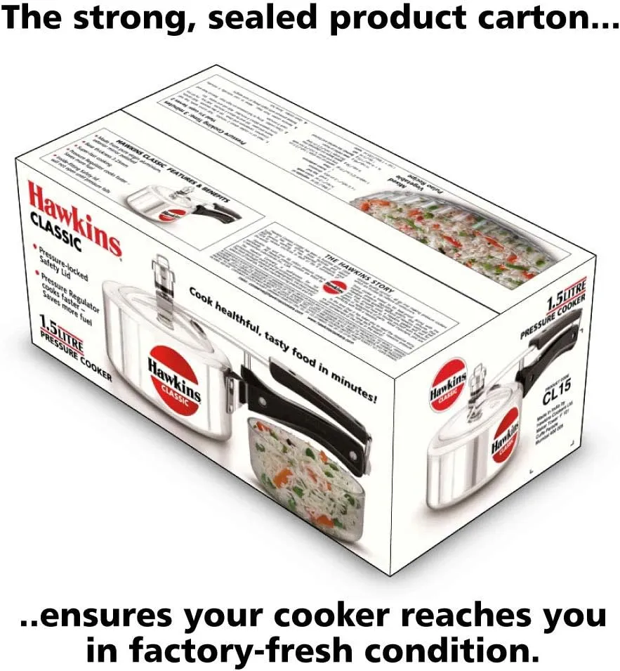 durable 1.5l aluminium inner lid pressure cooker for fast cooking, silver