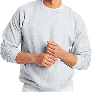Hanes Men’s EcoSmart Crewneck Sweatshirt – soft cotton-blend fleece pullover with eco-friendly material and relaxed fit, ideal for everyday wear in the UAE.