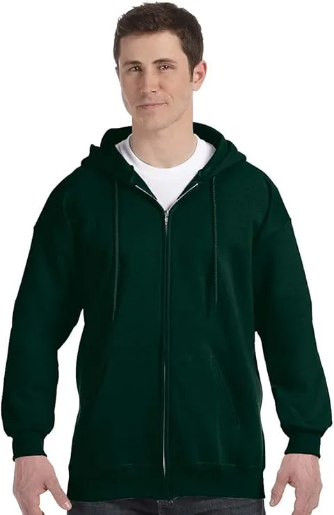 Hanes Men’s Heavyweight Full-Zip Hoodie – thick cotton-blend fleece jacket with front zipper and pockets, designed for warmth and comfort in the UAE.