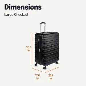 hardside spinner luggage – durable abs suitcase with wheels, black