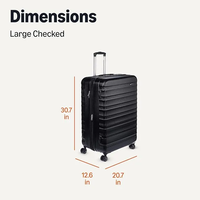 hardside spinner luggage – durable abs suitcase with wheels, black