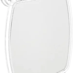 iDesign Power Lock Suction Mirror with Hooks – Clear, Fogless Shower Mirror for Bathroom, Shaving, and Grooming with Secure Suction Cup Lock System.