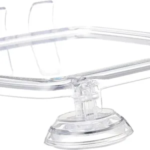 idesign power lock suction mirror with hooks – clear fogless shower mirror for bathroom & shaving