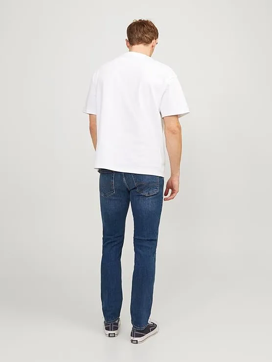 jack & jones men’s straight jeans | classic regular fit durable denim pants