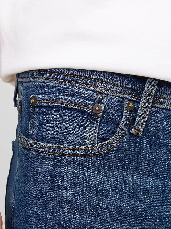 jack & jones men’s straight jeans | classic regular fit durable denim pants