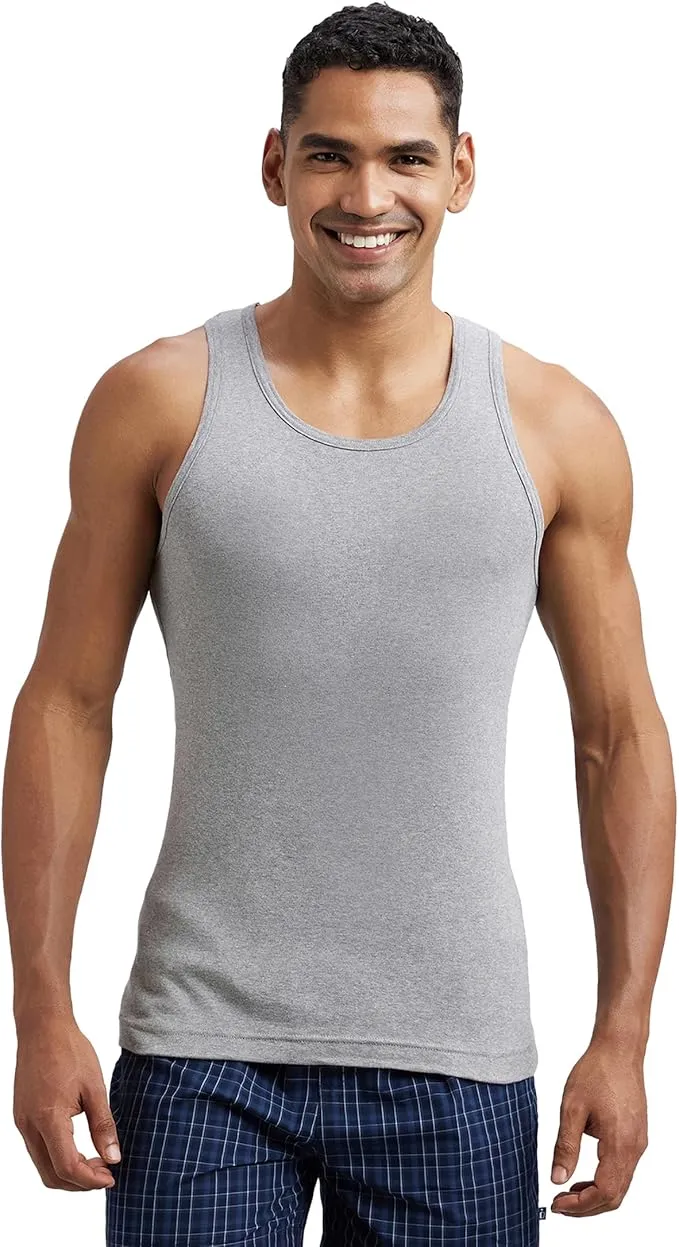 Jockey men’s pop color vest, modern sleeveless innerwear top, lightweight and breathable, perfect for casual wear, gym, workout, and daily comfort.