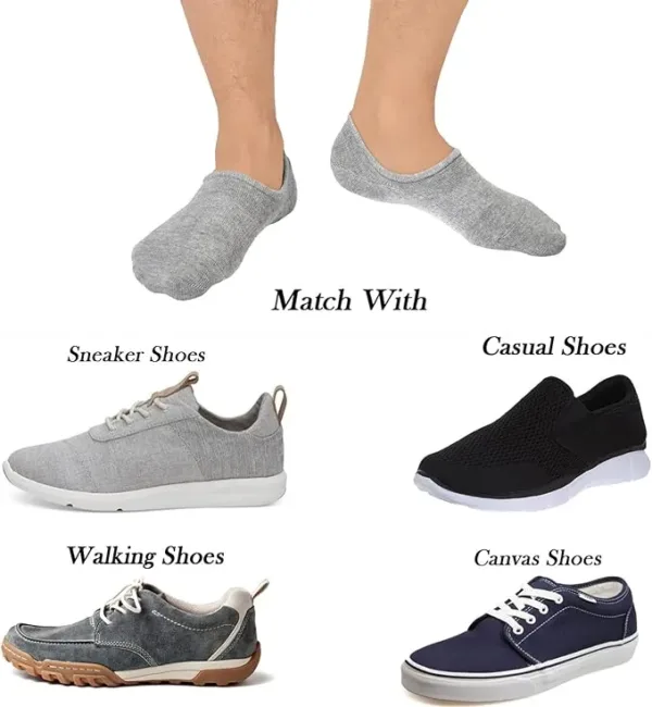 jormatt unisex cotton sneaker socks | invisible no show socks with non slip silicone grip