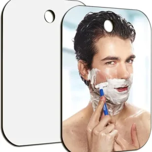 JUNEBRUSHS Fogless Shaving Mirror – Portable Anti-Fog Shower Mirror for Bathroom, Wall Mount, Travel, and Camping Use with Durable Lightweight Design.