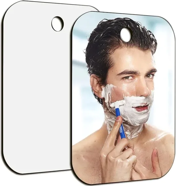 JUNEBRUSHS Fogless Shaving Mirror – Portable Anti-Fog Shower Mirror for Bathroom, Wall Mount, Travel, and Camping Use with Durable Lightweight Design.