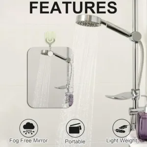 junebrushs fogless shaving mirror – wall, travel & camping use