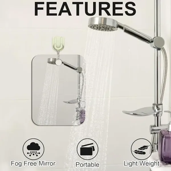 junebrushs fogless shaving mirror – wall, travel & camping use