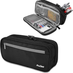 2-Layer Large Capacity Pencil Case – Durable organizer for students, office, school supplies, stationery storage with zipper compartments and portable design.