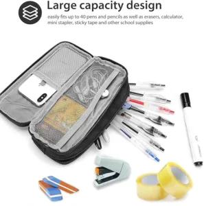 2 layer large capacity pencil case for students & office use
