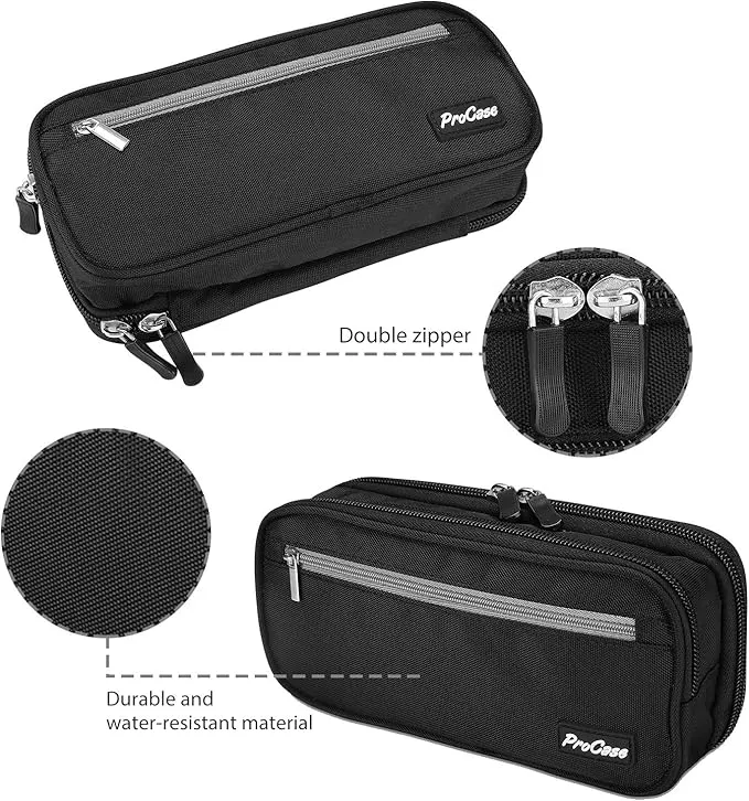 2 layer large capacity pencil case for students & office use