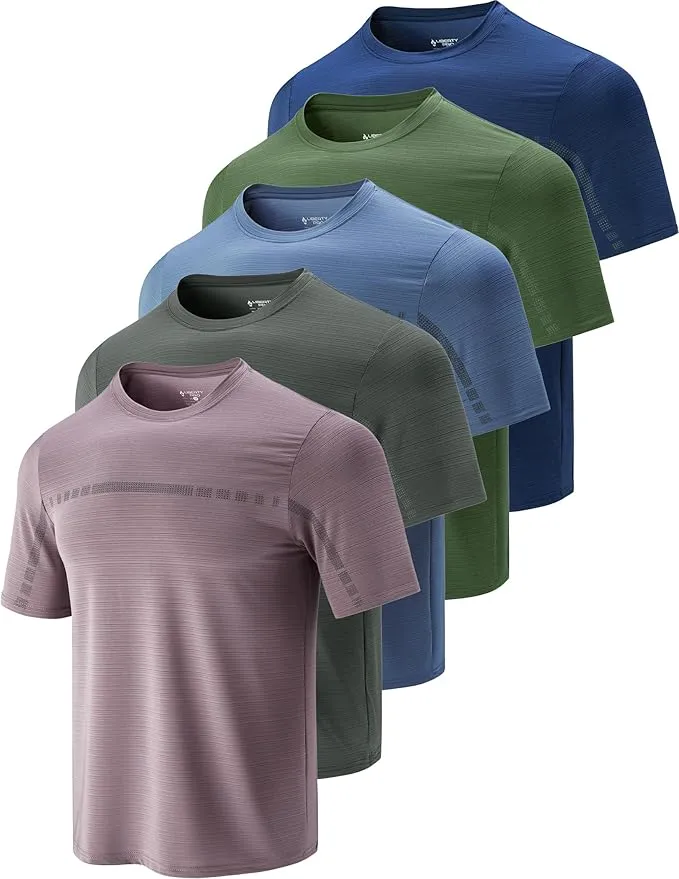 Liberty Imports men’s crew neck athletic t-shirts, short sleeve sports and workout undershirts made with breathable fabric for gym, training, and casual wear.