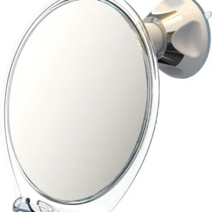 Luxo Fogless Shower Shaving Mirror with Razor Holder & Suction – Anti-Fog Bathroom Mirror for Shaving, Grooming, and Easy Wall Mount with Secure Hold.