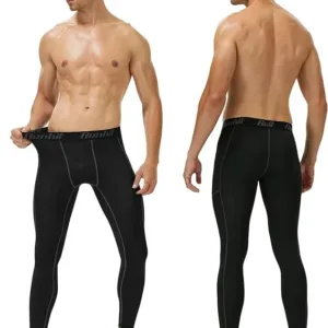 men's compression leggings 2 pack with pockets | athletic running workout tights