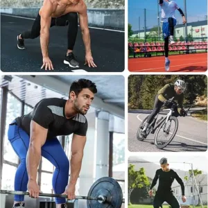 men's compression leggings 2 pack with pockets | athletic running workout tights