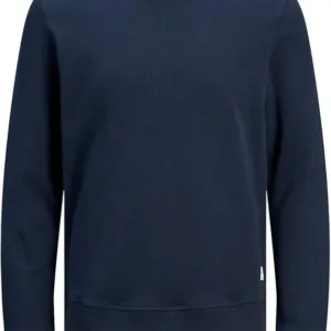 Men’s JJEBASIC Cotton Sweatshirt by JACK & JONES – classic crew neck pullover with a soft finish, ideal for everyday style and comfort in the UAE.