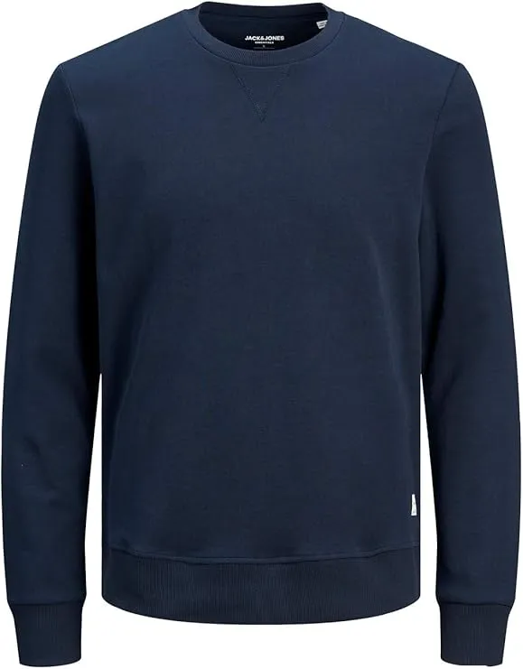 Men’s JJEBASIC Cotton Sweatshirt by JACK & JONES – classic crew neck pullover with a soft finish, ideal for everyday style and comfort in the UAE.
