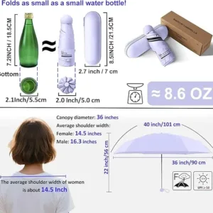 mini travel umbrella with case – compact uv protection & lightweight