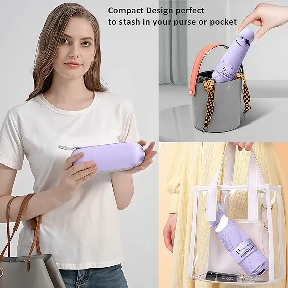 mini travel umbrella with case – compact uv protection & lightweight